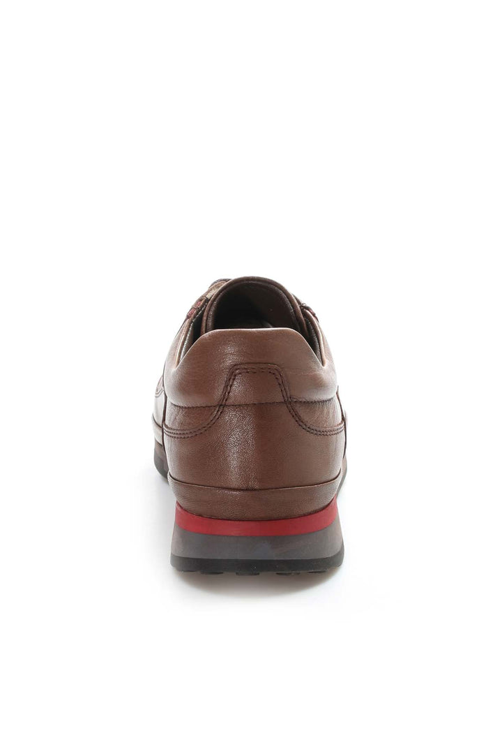 Brown Leather Lace-Up Sneakers Wessi