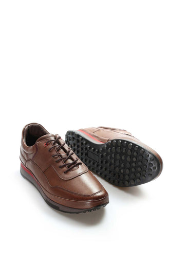 Коричневые кожаные кроссовки со шнуровкой Wessi