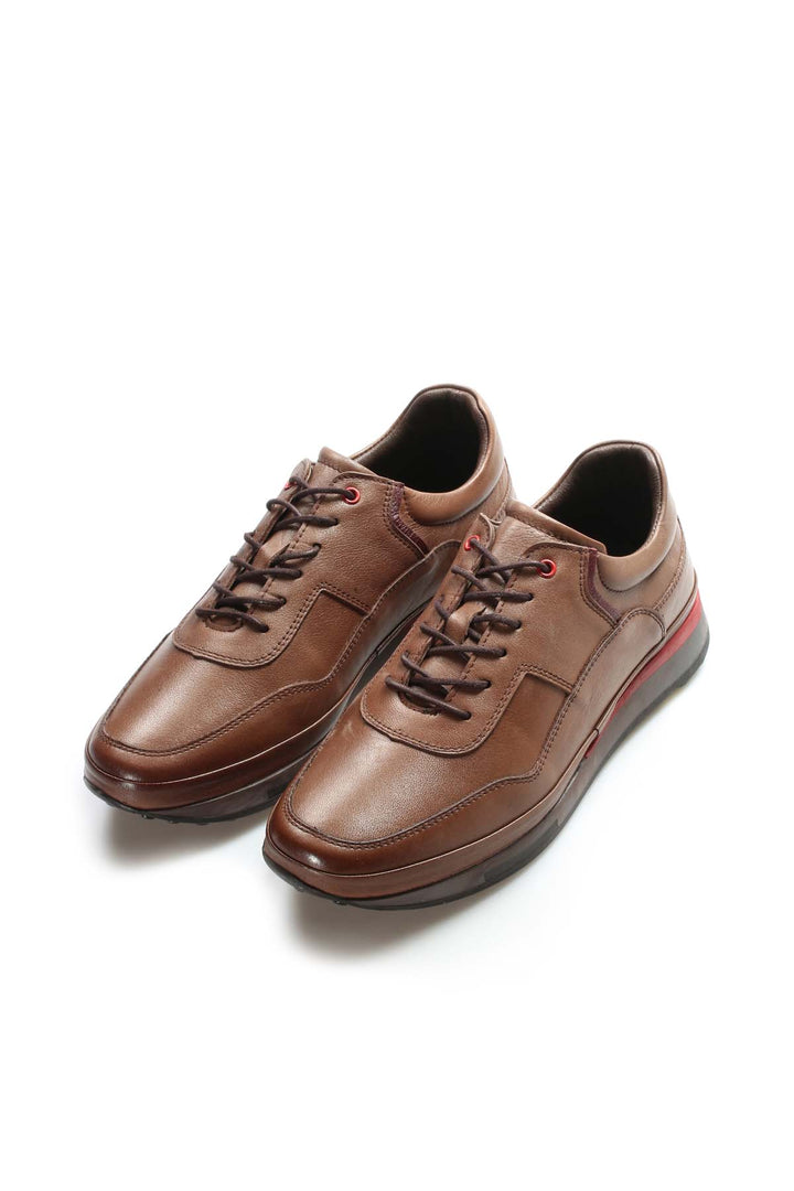 Brown Leather Lace-Up Sneakers Wessi