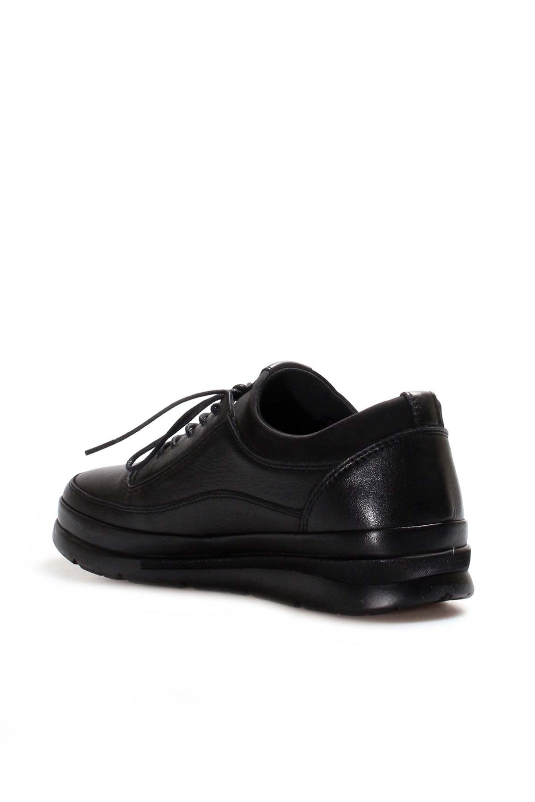 Men's Black Leather Comfort Shoes-Wessi