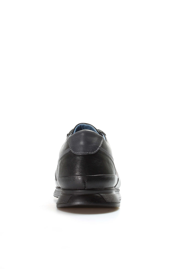 Men's Dark Brown Leather Sneakers with Burgundy Stripe - Wessi
