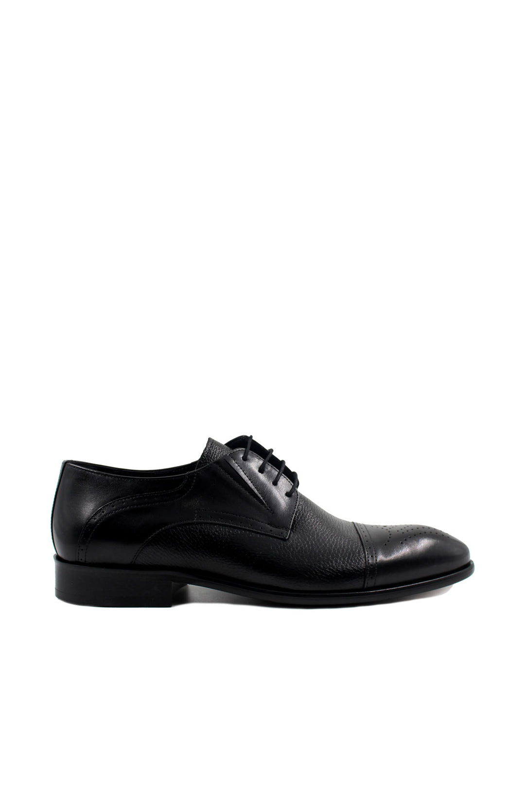 Chaussures Oxford pour Homme en Cuir Noir à Cap-Toe Perforé - Wessi