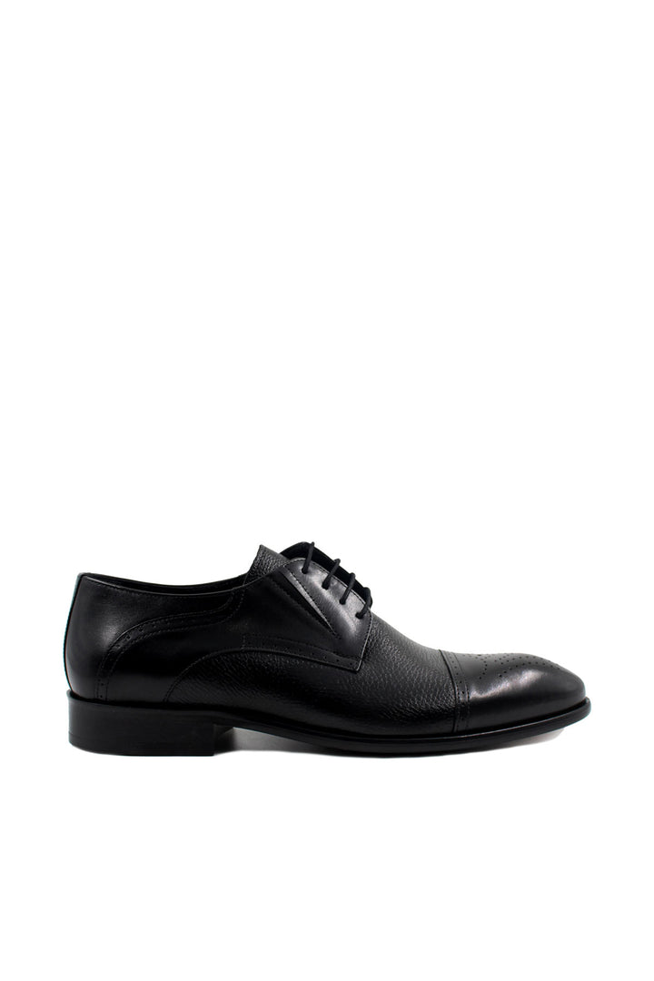 Chaussures Oxford pour Homme en Cuir Noir à Cap-Toe Perforé - Wessi
