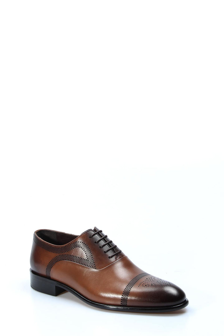 Zapatos Oxford Brogue Clásicos de Piel Marrón para Hombre con Detalle Perforado - Wessi