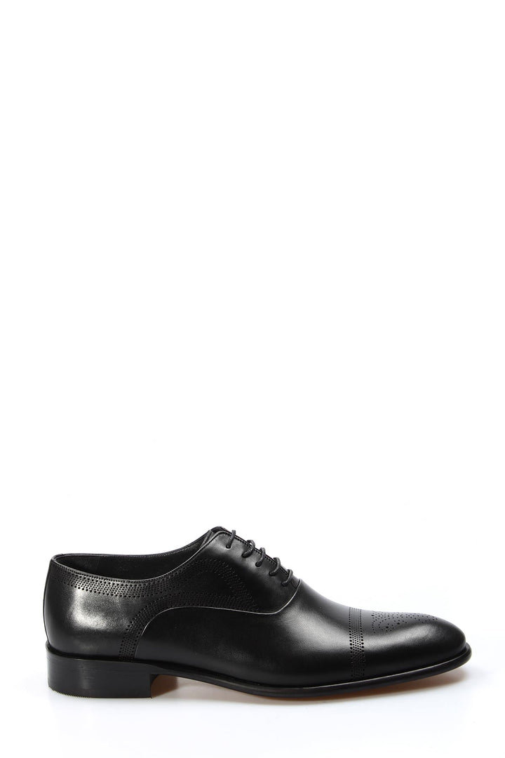 Men's Black Oxford Dress Shoes with Brogue Detailing - Wessi
