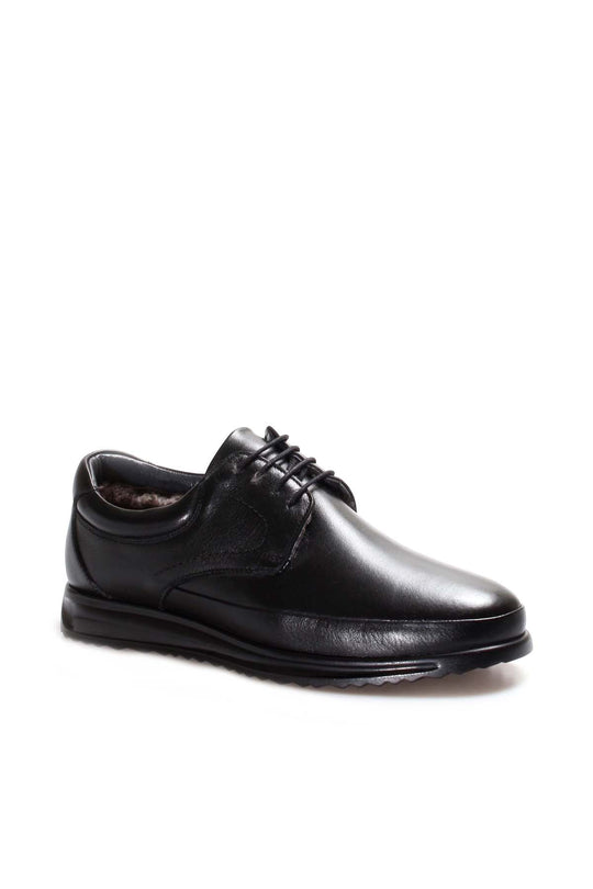 Men's Black Leather Lace-Up Shoes with Fur Lining - Wessi Wessi - Discover Diversity Men's Black Leather Lace-Up Shoes with Fur Lining - Wessi Wessi - Discover Diversity
