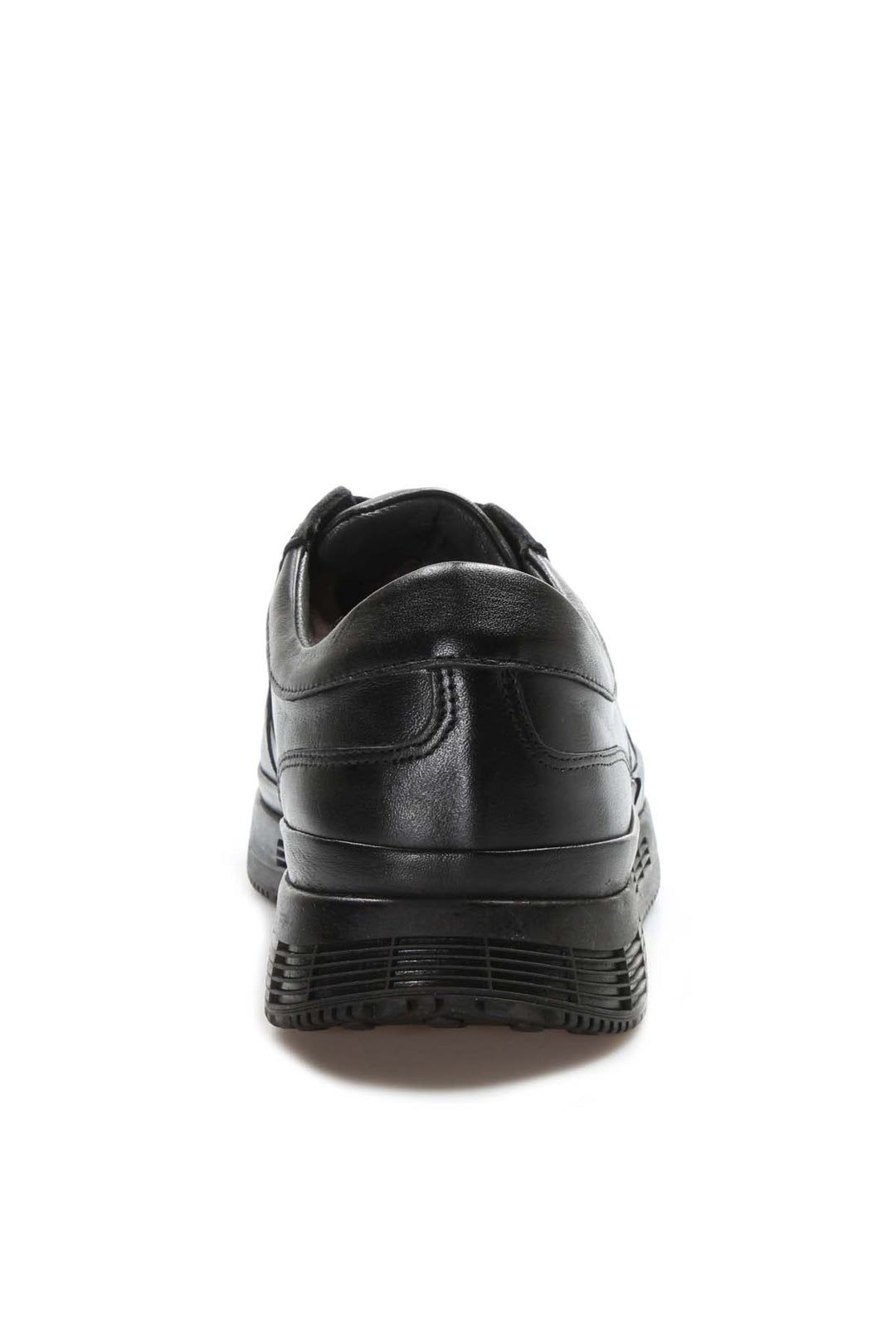 Men's Black Leather Sneakers with Cushioned Sole and Fur Lining - Wessi