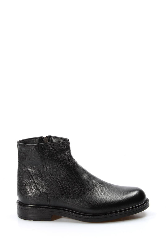 Bottines pour hommes en cuir noir avec fermeture éclair latérale - Wessi