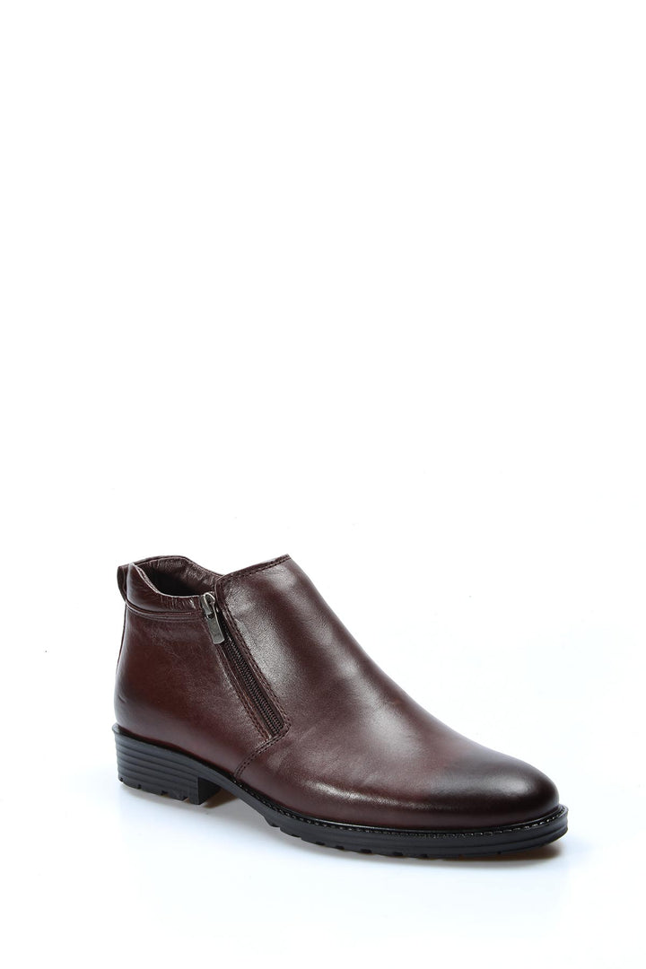 Stivaletti in pelle marrone con cerniera Wessi