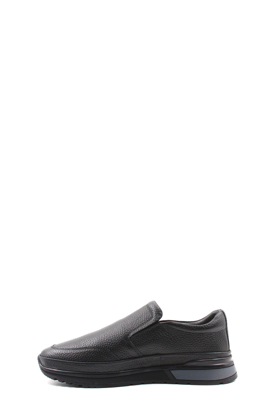 Men's Black Leather Slip-On Shoes with Fur Lining and Chunky Sole - Wessi