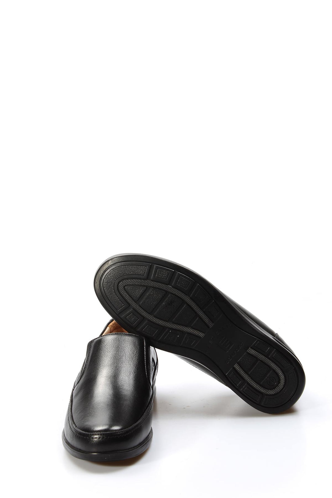 Men's Black Leather Slip-On Loafers with Perforated Detailing - Wessi