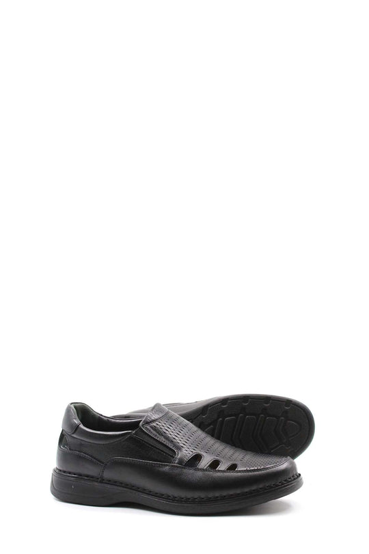 Sandali ortopedici in pelle nera da uomo - Wessi