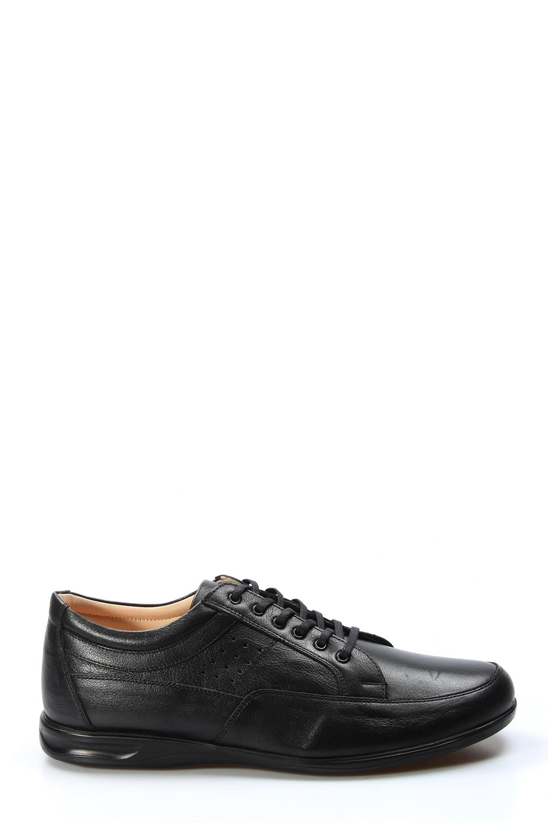 Black Casual Leather Lace-Up-Wessi