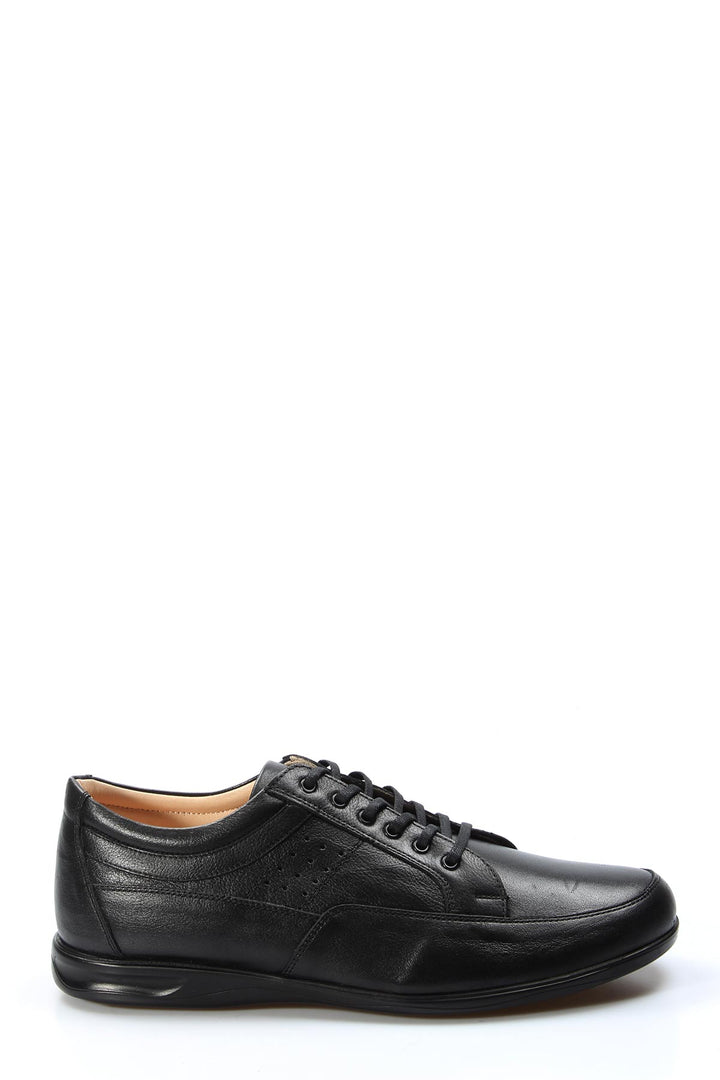 Black Casual Leather Lace-Up-Wessi