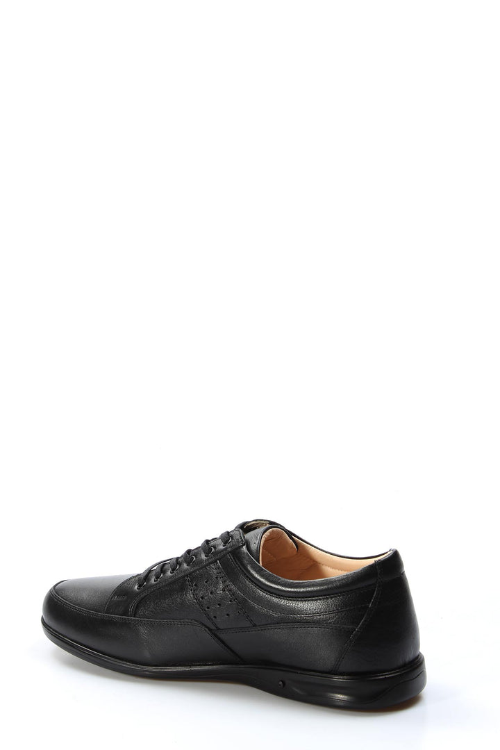 Black Casual Leather Lace-Up-Wessi