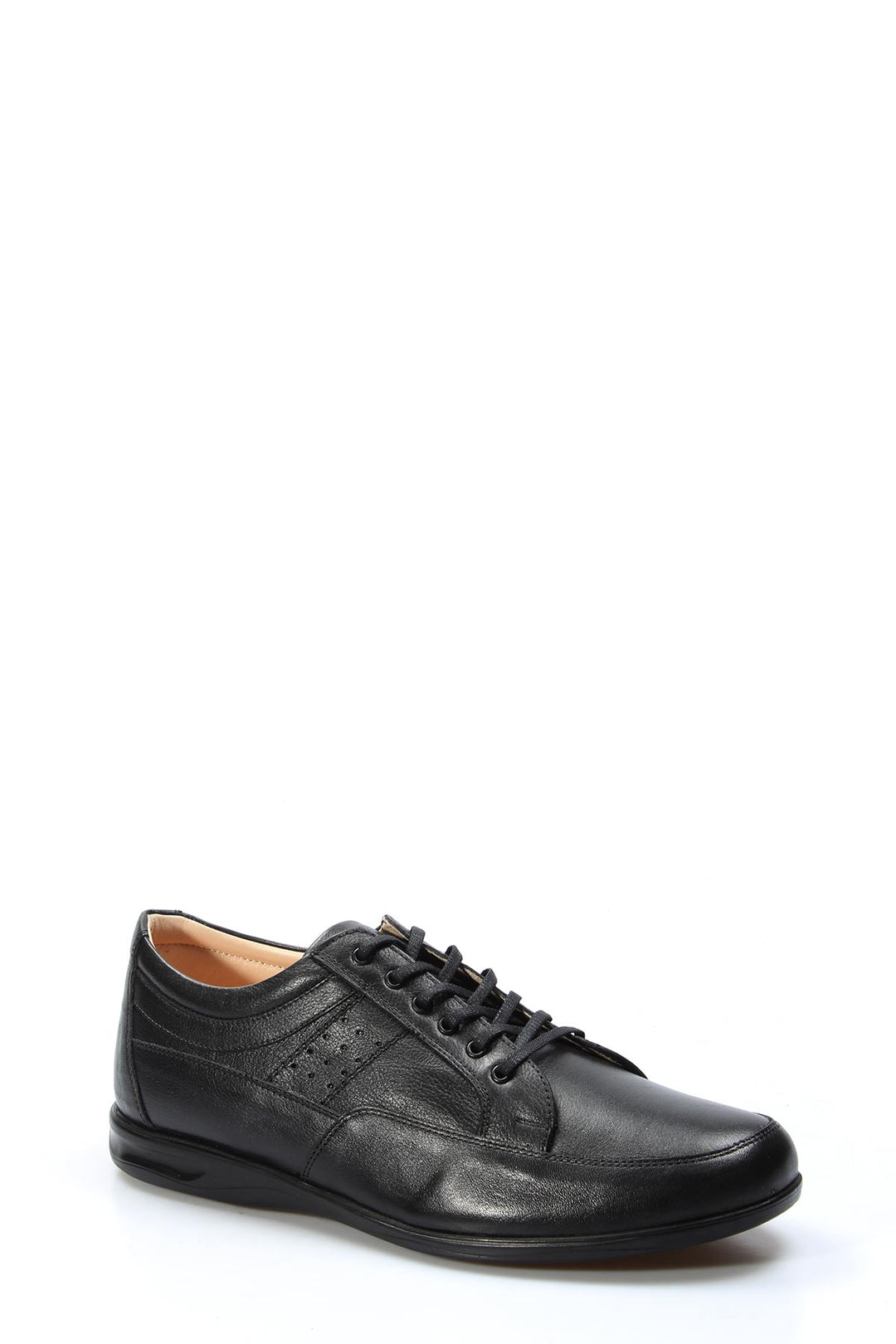 Black Casual Leather Lace-Up-Wessi