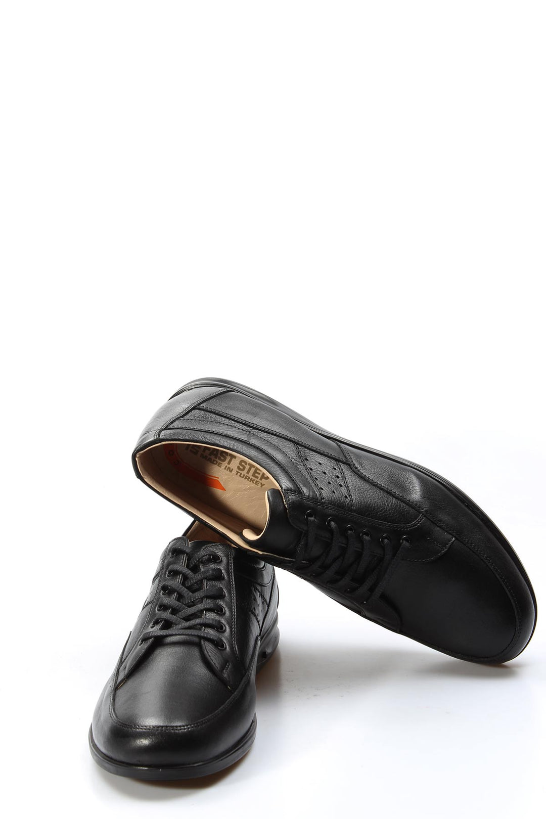 Black Casual Leather Lace-Up-Wessi