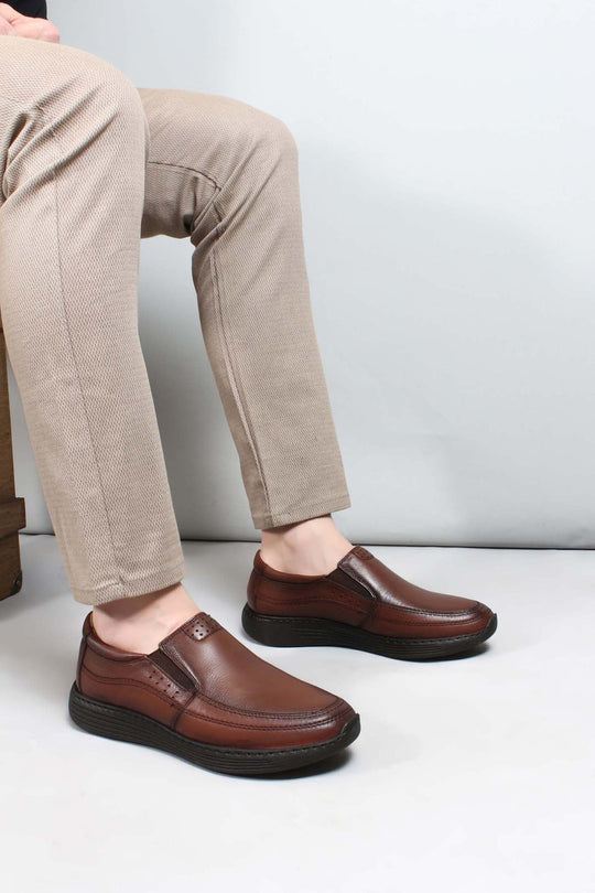 Men's Brown Casual Leather Slip-On Shoes-Wessi Wessi - Discover Diversity Men's Brown Casual Leather Slip-On Shoes-Wessi Wessi - Discover Diversity