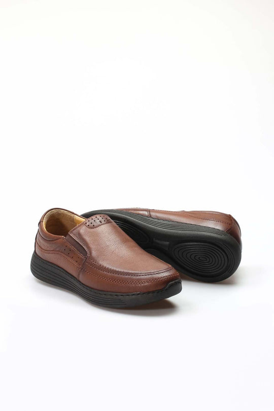 Men's Brown Casual Leather Slip-On Shoes-Wessi – Wessi