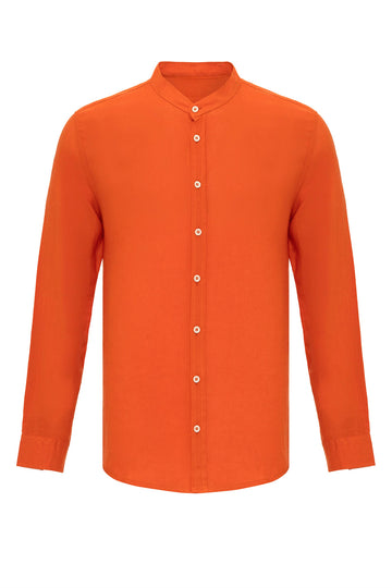 Men's Orange Judge Collar  Shirt - Wessi