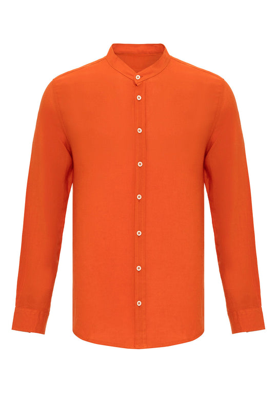 Men's Orange Judge Collar  Shirt - Wessi