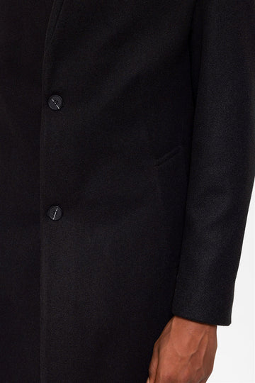 Black судейский воротник мужское пальто - Wessi