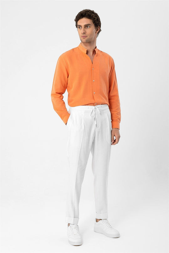Men's Salmon Judge Collar Long Sleeve  Shirt - Wessi