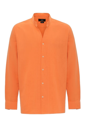 Men's Salmon Judge Collar Long Sleeve  Shirt - Wessi