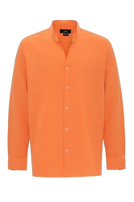 Men's Salmon Judge Collar Long Sleeve  Shirt - Wessi
