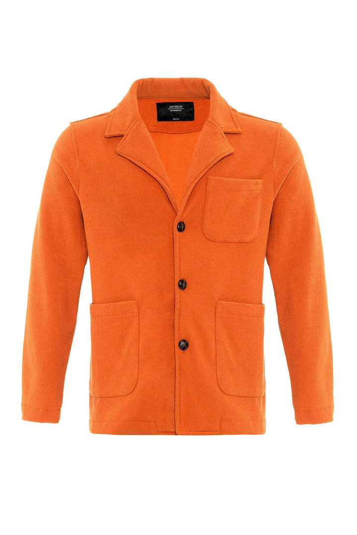 Men's Orange Terry Cloth Spring  Coat - Wessi