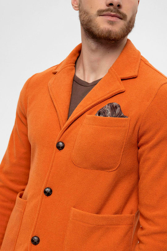 Cappotto primaverile in spugna arancione da uomo - Wessi