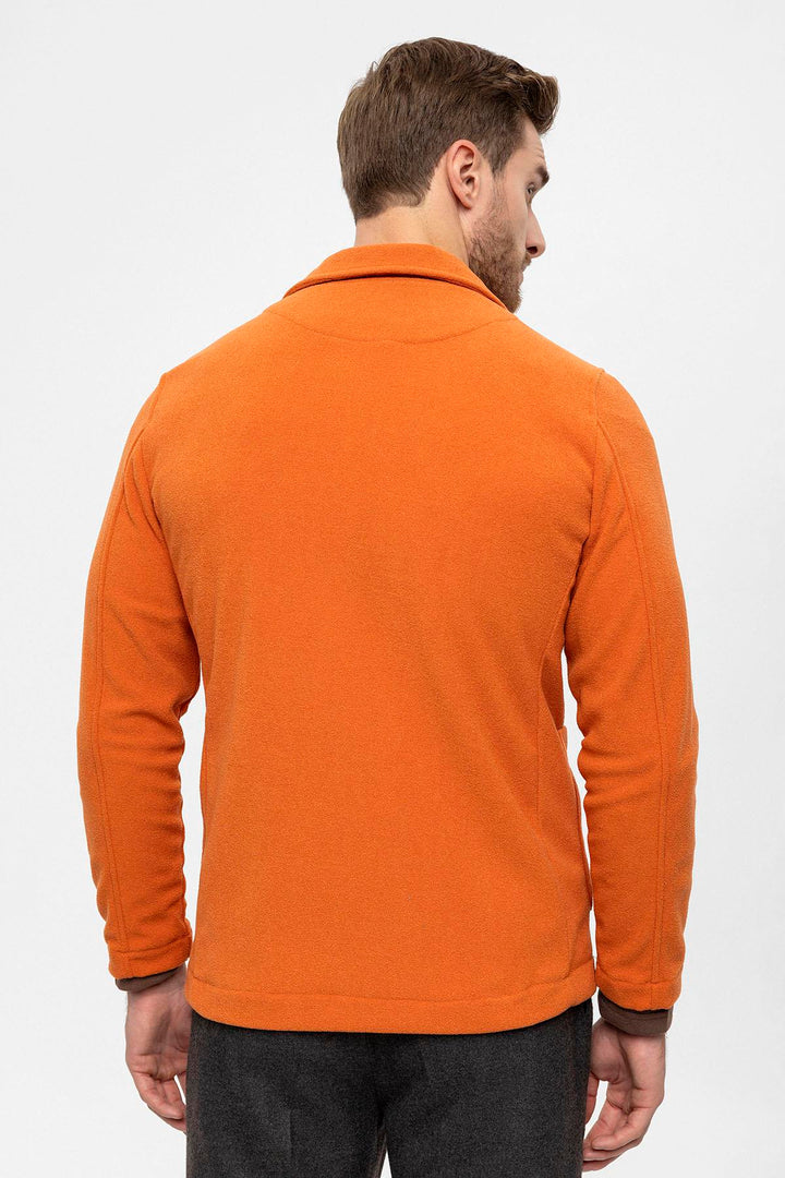 Men's Orange Terry Cloth Spring  Coat - Wessi