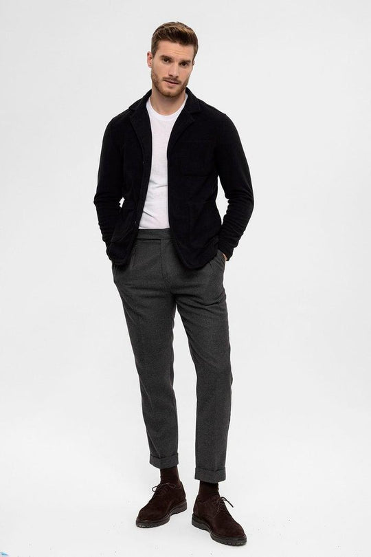 Manteau Printemps Homme Noir en Éponge - Wessi