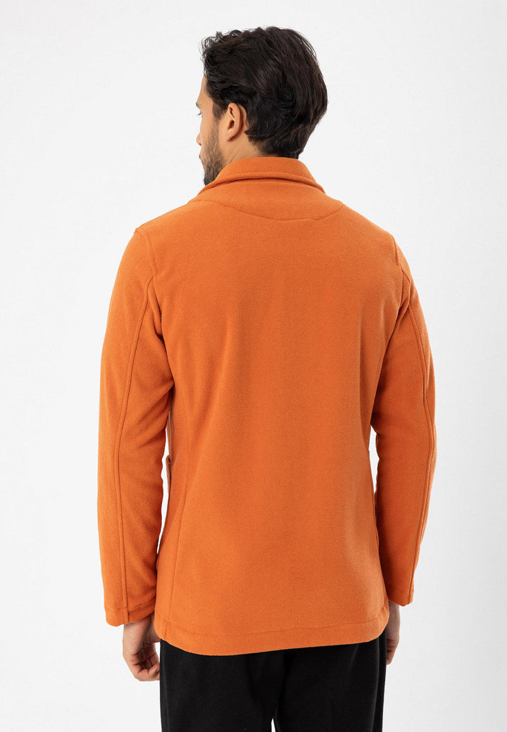 Men's Orange Terry Cloth Spring  Coat - Wessi
