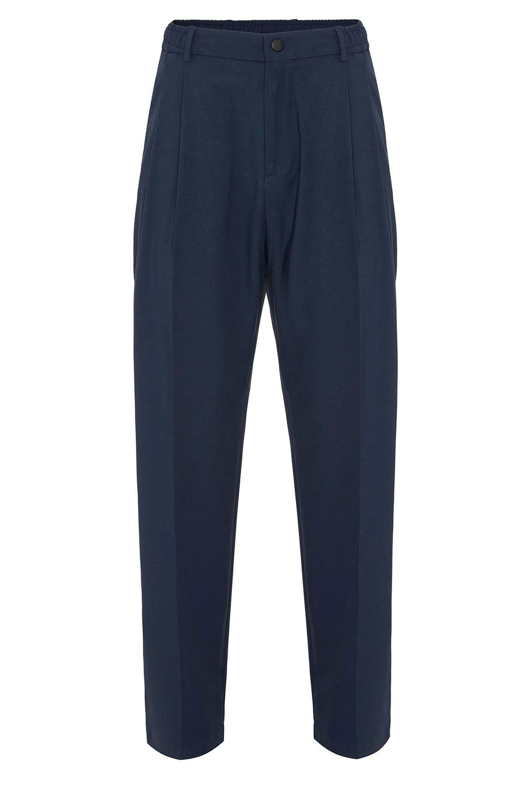 Men's Indigo Elastic Waist High-Waist Pleated Pants - Wessi