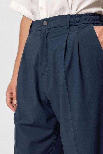 Pantalon plissé taille haute indigo pour homme - Wessi