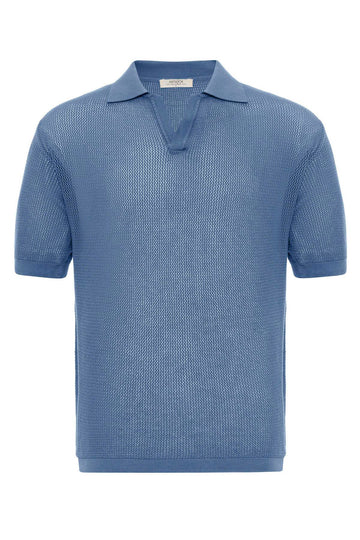 T-Shirt Tricot Col Polo Homme Indigo - Wessi