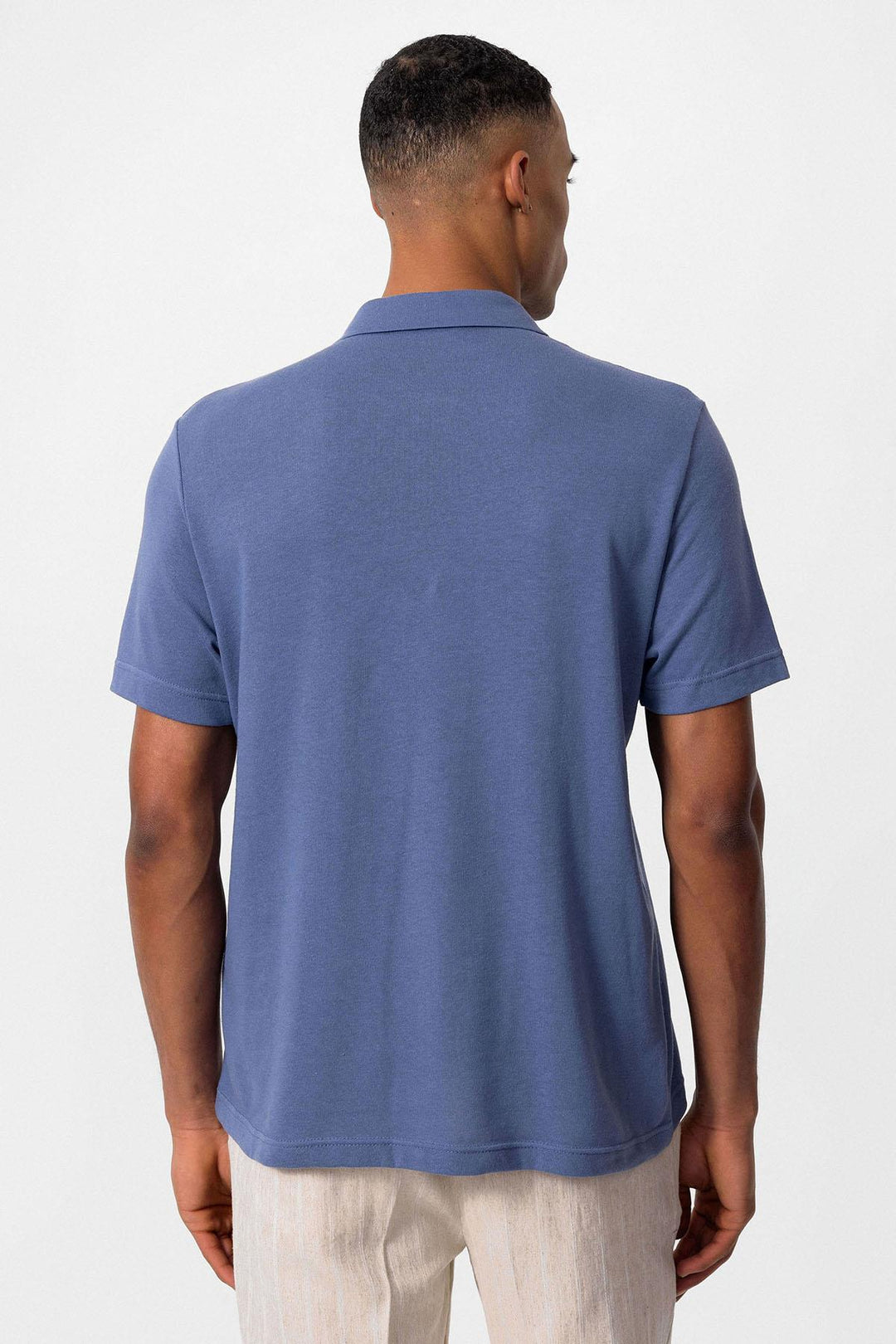 T-Shirt Zippé Col Polo Homme Indigo - Wessi