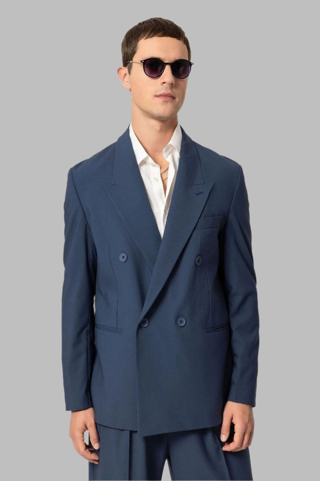 Single Button Double-breasted Men's Blazer Jacket - Wessi