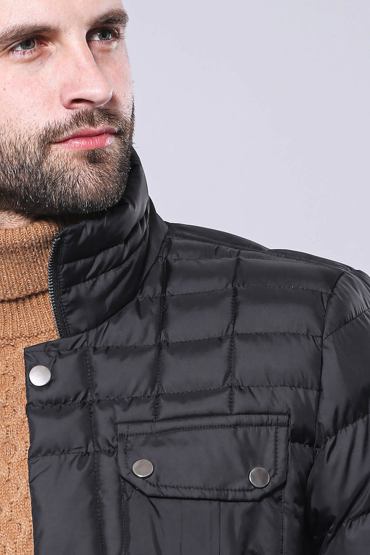 Cappotto invernale trapuntato nero da uomo - Wessi