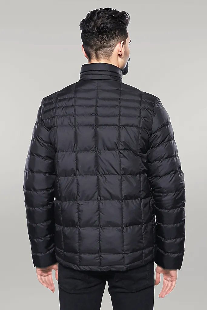 Quilted Black Men Winter Coat - Wessi