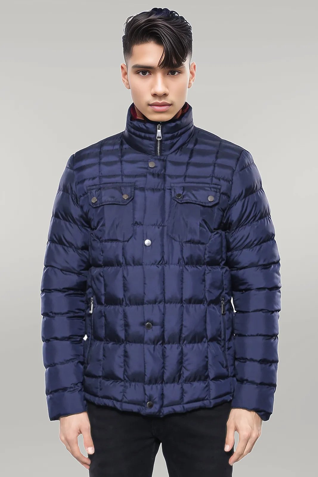 Cappotto invernale trapuntato da uomo blu navy - Wessi