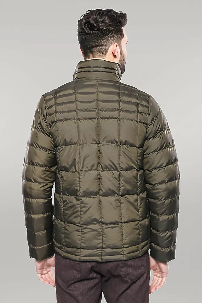 Quilted Green Men Winter Coat - Wessi