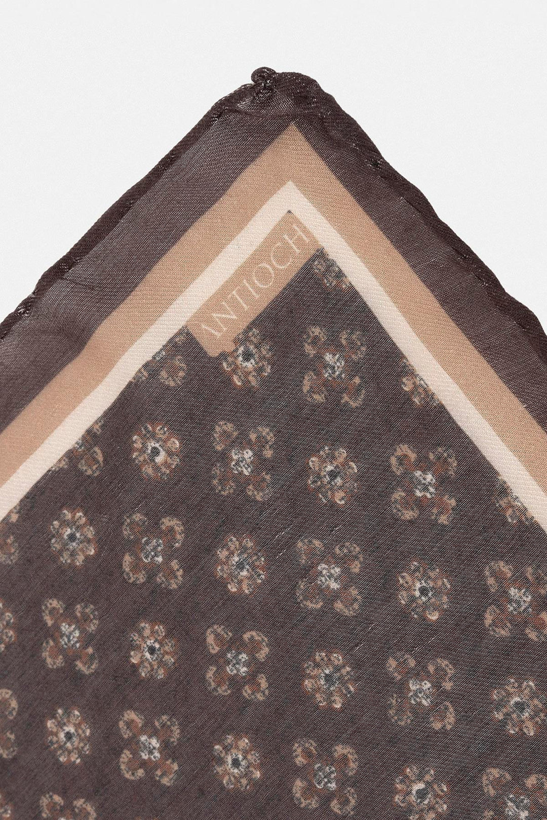 Men's Brown Floral Patterned Scarf - Wessi