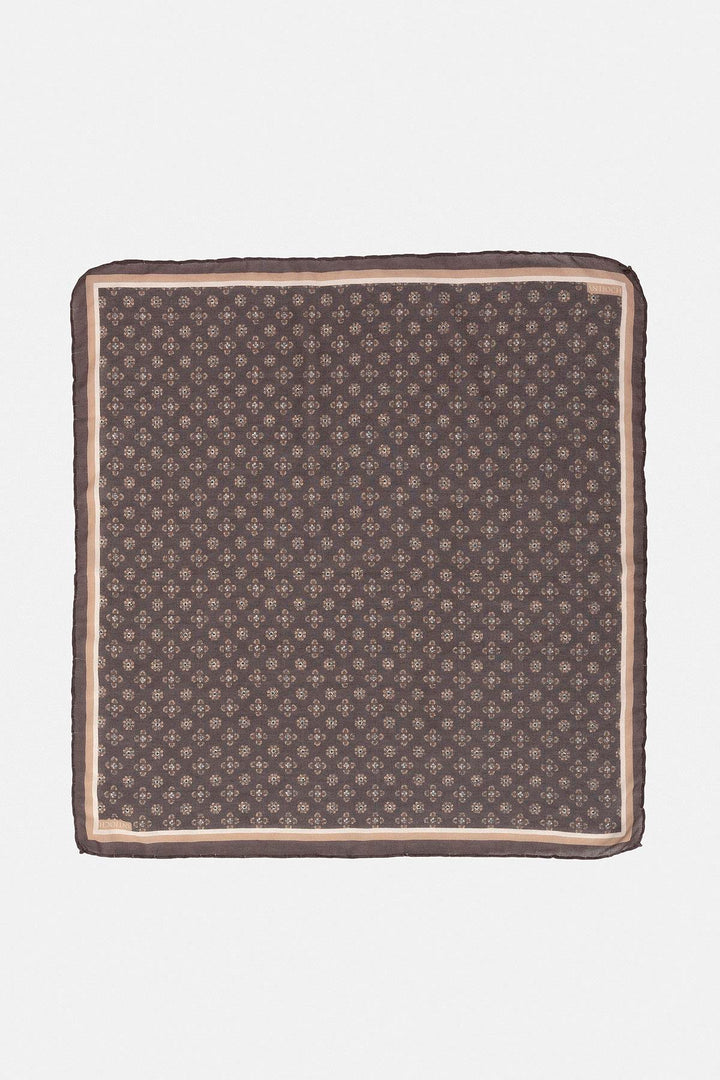 Men's Brown Floral Patterned Scarf - Wessi