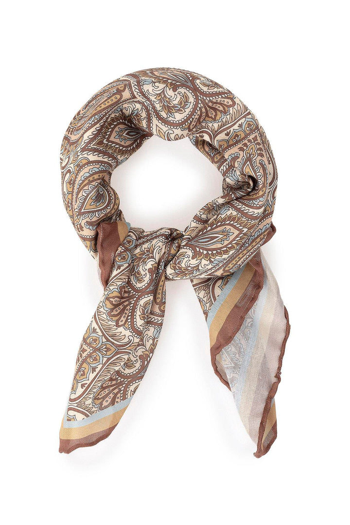 Men's Brown Patterned Scarf - Wessi