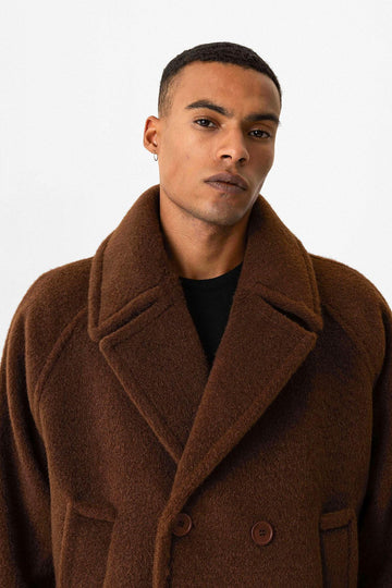 Cappotto da uomo corto fit doppiopetto marrone Antioch