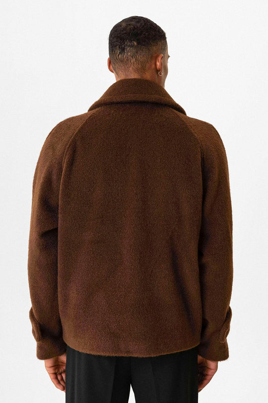 Cappotto da uomo corto fit doppiopetto marrone Antioch