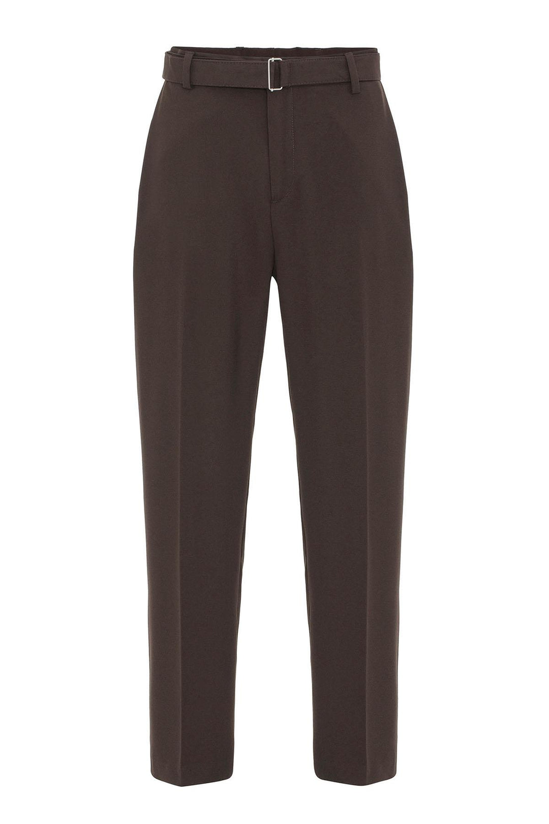 Brown Pantaloni da Uomo a Vita Alta con Cintura - Wessi