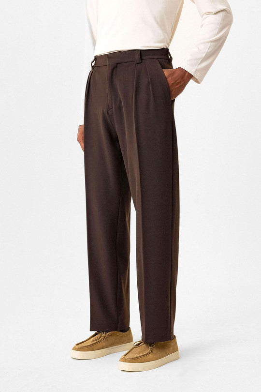 High Waist Pleated Relaxed Fit Baggy Men's Pants - Wessi